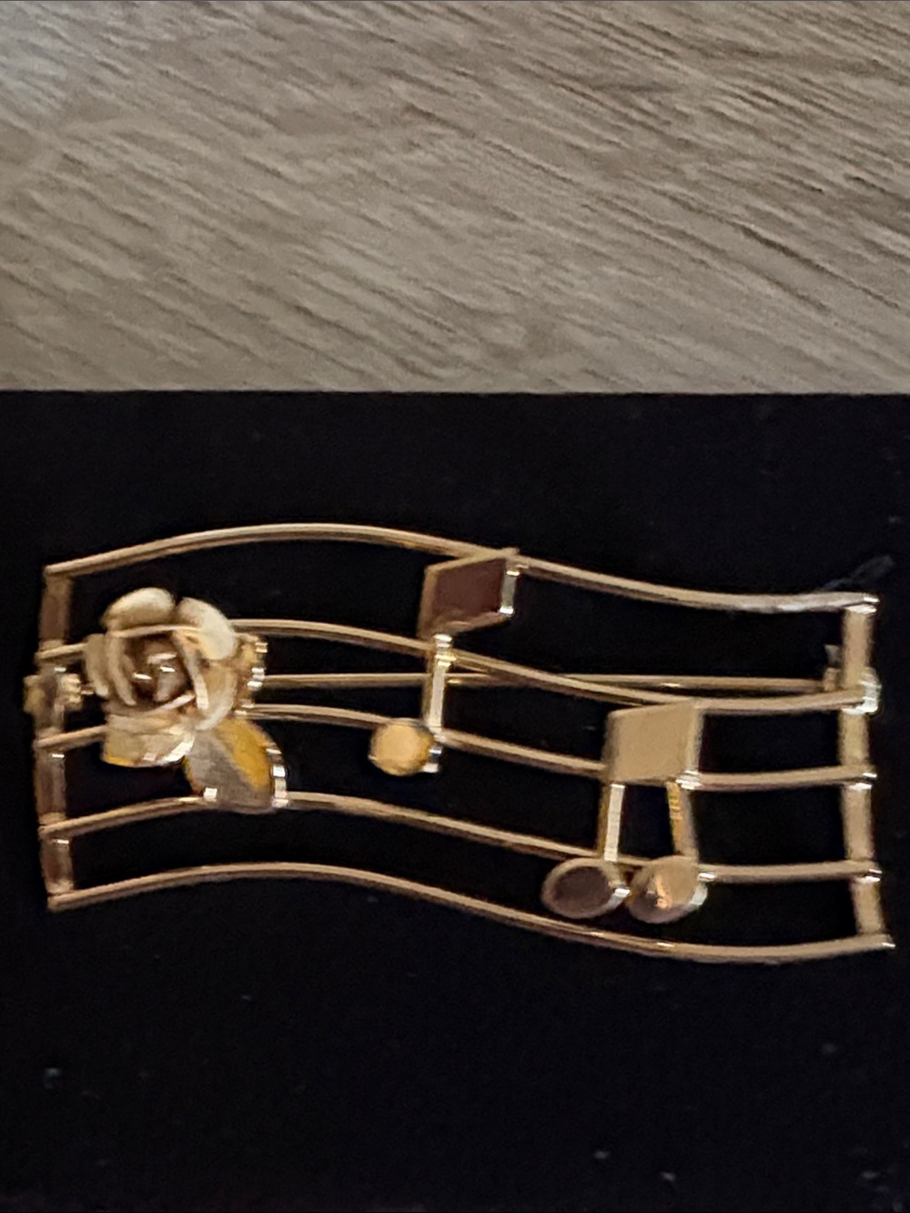 Boyd Bond sterling, silver vermeil, musical note, brooch, gold tone